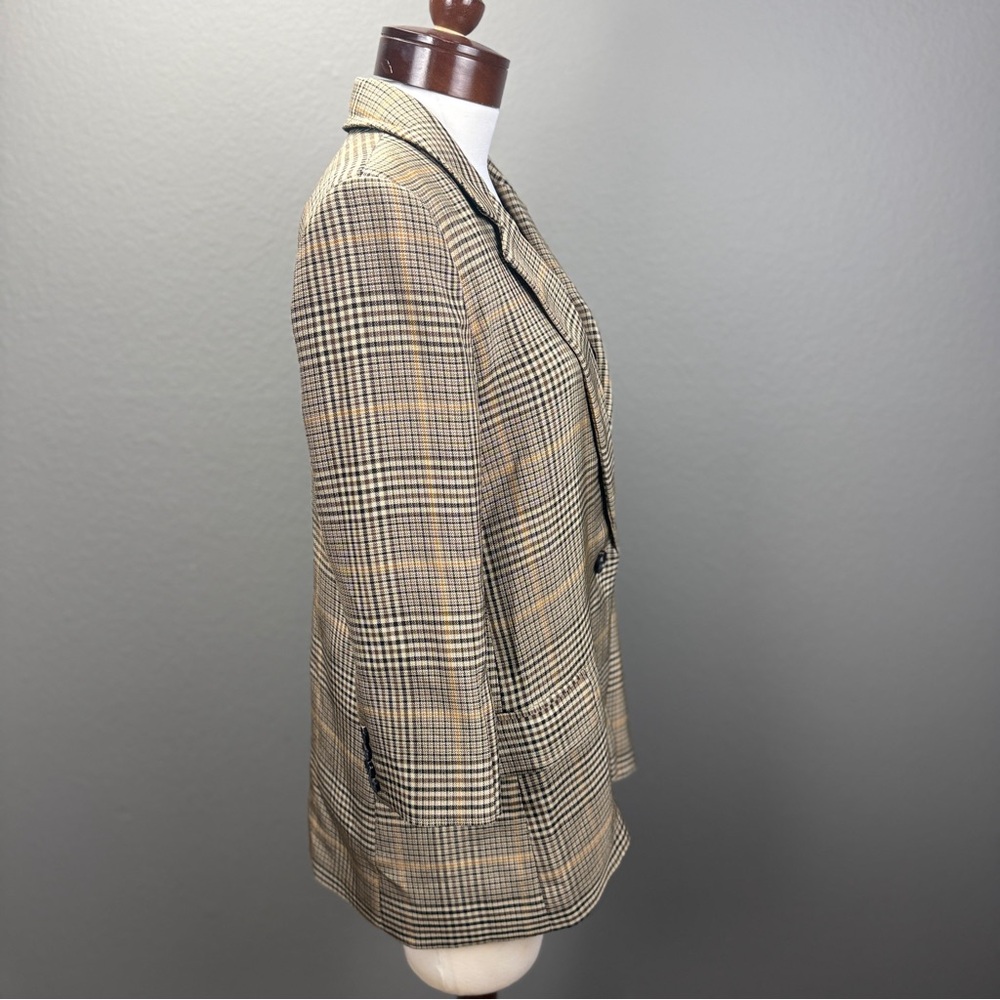 CO GOOP Houndstooth Oversized Plaid Blazer Academia Boyfriend Jacket Sz XS Chic - Picture 10 of 10